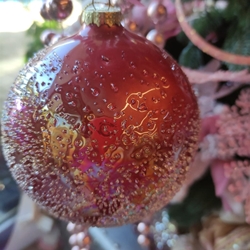 Bola árbol de Navidad rosa antiguo de cristal - Imagen 1