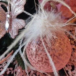 Bola cristal con plumas para árbol de Navidad - Imagen 2